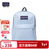 JANSPORT杰斯伯书包轻便双肩包男女旅行包简约背包电脑包学生校园 4QUT7G7雾霾蓝-侧边袋