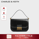 CHARLES&KEITH复古锁扣豆腐包单肩斜挎包包女包生日礼物CK2-80781400 Black黑色CK2-80782444 S/M