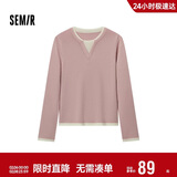 森马（Semir）森马毛衣女短款假两件含羊毛针织衫24冬新款保暖内搭109724107015