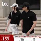 Lee标准版防晒紫外线刺绣logo凉感短袖男女同款情侣polo衫休闲潮 黑色 S
