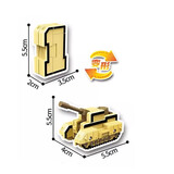 XINLEXIN 数字变形玩具战队金刚合体机器人 恐龙字母立体拼装认知积木玩具 数字1变陆战号（迷你小彩盒）