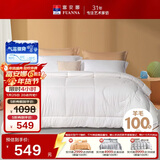 富安娜100%新西兰羊毛被子80支纯棉冬季加厚被芯双人冬被约8斤203*229cm