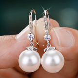 卓麦 珍珠耳环女S925银高跟鞋春夏网红耳坠新款耳钩耳饰品母亲节礼物 贝珠耳钩-12mm款（D007）