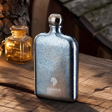 斯涅克（SNAKER）纯钛钢小酒壶白酒钛金属随身便携户外钛钢圆形酒瓶 4两纯钛蓝【赠1杯1漏】 200ml