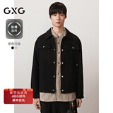 GXG男装  肌理面料休闲夹克外套男简约高级感夹克外套 秋季新 黑色 XL