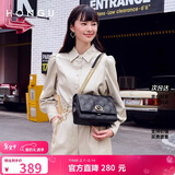 红谷女士包包女包时尚菱格链条单肩包牛皮斜挎包小方包情人节送女友