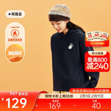 安踏雪鸮卫衣丨环保休闲套头衫女冬季新款宽松连帽抓绒衣运动上衣