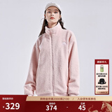 卡帕（Kappa）背靠背2025新款羊羔绒外套情侣男女立领宽松开衫夹克 粉色-5328 S