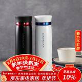 乐扣乐扣（LOCK&LOCK）菲特旋盖轻量保温杯商务情侣水杯子白蓝+黑红450ml*2