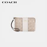 蔻驰（COACH）【品牌直供】女士手拿包手腕包拉链款小号沙黄色CW854礼物送女友