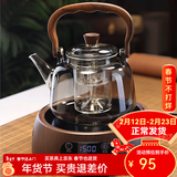 全度玻璃提梁壶家用小型电陶炉煮茶器烧水壶大容量保温玻璃茶壶 提梁壶（烟灰色）+康米电陶