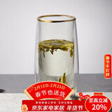 容山堂雪山绿茶杯子双层玻璃杯办公杯泡茶杯水杯家用茶杯小水杯凉杯水具 雪山绿茶杯
