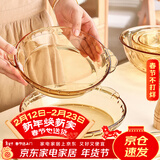 格娜斯双耳耐热玻璃盘子家用菜盘披萨烤盘蒸蛋盘鲍鱼凉菜汤盘微波炉8寸