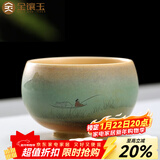 金镶玉 手绘茶杯 陶瓷窑变单杯小号水杯子主人杯功夫茶具礼盒装100ML 随缘手绘杯
