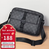 高尔夫（GOLF）单肩包男士休闲斜挎包男ipad手机包耐磨印花商务通勤随身小方包