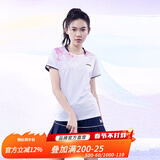 川崎（KAWASAKI）羽毛球服女神运动套装女夏季短袖T恤运动裙繁花似锦运动服速干衣 女款圆领短袖T恤 A2948 霜白色 L
