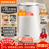 苏泊尔（SUPOR）电水壶烧水壶 1.5L小容量热水壶 304不锈钢健康内胆 双层防烫 电热水壶 SW-15T80A 