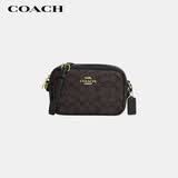 蔻驰（COACH）【品牌直供】女士JAMIE小号单肩斜挎相机包深棕拼黑色CY752礼物