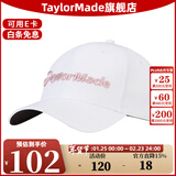 Taylormade泰勒梅高尔夫球帽男女士新款夏季防晒遮阳运动休闲透气golf帽子 N78422 白色/粉色 均码 可调节大小