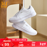 361°板鞋女鞋秋冬季新款青禾百搭小白鞋革面加绒保暖休闲运动鞋子女 361度白【秋季革面】 37