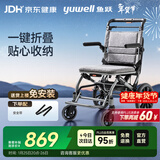鱼跃(yuwell)手动轮椅车H083折叠老人轻便便携式手推车旅行可上飞机