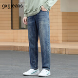 gxgjeans男装磨破做旧水洗直筒牛仔长裤25年 牛仔蓝常规款 L-31码