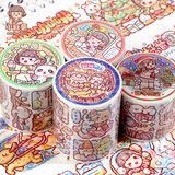 多加duga小麻薯新品桃源仙境手账胶带素材贴纸套装手账贴童话系列合集奇趣王国文创产品合集整卷贴画 小麻薯-冬日甜甜