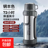 【品质好物】304不锈钢保温壶大容量保温杯户外露营便携水壶 本色 2000ml
