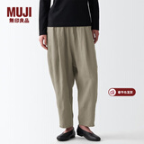 MUJI女式 亚麻 灯笼裤 裤子 长裤 休闲裤 萝卜裤 BEG09C2S 浅灰棕色 S(155/62A)