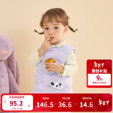 巴拉巴拉童装宝宝马甲外穿冬装婴儿衣服背心羽绒服轻薄萌男童女童儿童 粉紫70032-白鸭绒 90