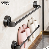 馨沛吸盘拖鞋架免打孔浴室置物架卫生间单杆沥水架厕所卫浴壁挂架