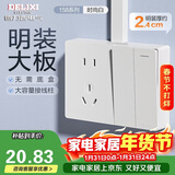 德力西（DELIXI）明装开关插座面板 CD158系列 二位双控开关带10A五孔插座