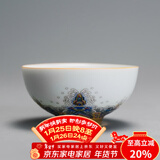 容山堂珐琅彩泡茶杯陶瓷主人杯单杯茶盏公道杯盖碗茶洗壶承茶壶功夫茶具 金丝珐琅彩品茗茶杯-润月款