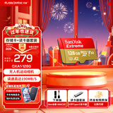 闪迪内存卡存储tf卡运动相机卡高速gopro相机无人机内存卡MicroSD卡u3/v30 128G+Type-C双接口读卡器价值14.9元