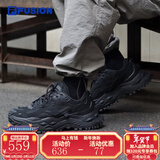 FILA FUSION斐乐男鞋潮牌BIANCO厚底潮鞋硬糖鞋老爹鞋男休闲运动鞋 车漆黑/黑-SB 42.5