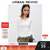 UR2026春季新款女装时尚休闲简约基础修身长袖T恤UYB450010 本白 L