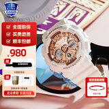 卡西欧（CASIO）【新年礼物】手表女G-SHOCK和BABY-G系列运动石英表送女生 GMA-S120MF-7A2清新白金