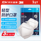 3M口罩9513轻型N95立体KN95防沙尘防飞沫颗粒物防雾霾PM2.5 3只