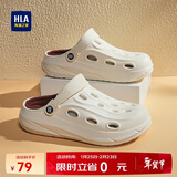 海澜之家HLA男鞋加绒勃肯鞋男士洞洞鞋休闲鞋HAALXM4EBK157 米色加绒44/45