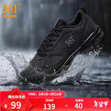 361°运动鞋男鞋春夏季新品透气网面跑鞋黑色通勤轻质慢跑步鞋新年礼物 曜石黑/烟灰【皮革面防泼水】 41