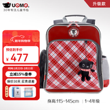 UnMe台湾unme男女小学生一年级书包男1-3-6轻防水儿童双肩背送礼书包 3213S红格 1-4年级 小挂件+腰扣