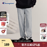 Champion冠军卫裤男秋季新款美式束脚长裤抽绳运动校园舒适加绒裤子女 浅灰色 L