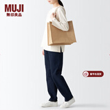 MUJI 黄麻简易收叠购物袋A4手提包托特包单肩包包手提袋麻布袋通勤包 长31.5*宽36*高19cm