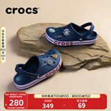 CROCS卡骆驰贝雅卡骆班洞洞鞋轻便耐磨拖鞋一脚蹬休闲鞋|205089 深蓝/辣椒红-4CC 39 (240mm)