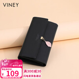 viney牛皮女士钱包大容量手拿包学生长款多卡位零钱包高端轻奢钱夹皮夹