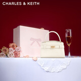 CHARLES&KEITH鳄鱼纹凯莉包手提斜挎婚包包女包生日礼物新年礼物CK2-50270880-1 Ivory象牙色 S
