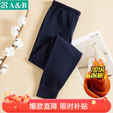 AB内衣珊瑚绒加厚长裤男士棉毛裤中老年秋冬裤子加绒保暖裤 藏青 4XL