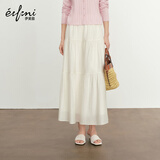 伊芙丽（eifini）蒋欣代言【经典延续】优雅百搭休闲显瘦高腰雪纺蛋糕长款半裙女 米白 M 105-120斤