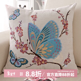 钟爱一生抱枕含芯靠垫办公室靠枕午睡腰枕卡通印花汽车床头靠垫 蝴蝶 45cm*45cm 含枕芯