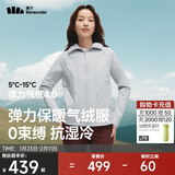 蕉下（beneunder）外套女气绒棉服中暖弹力连帽户外运动秋冬CL231蓝烟灰L